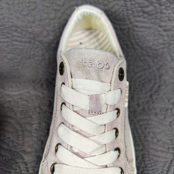 TAOS Plim Soul Neutral Rose Pink Casual Canvas Lace Up Sneaker Flats Women's 7.5 - Picture 4 of 10